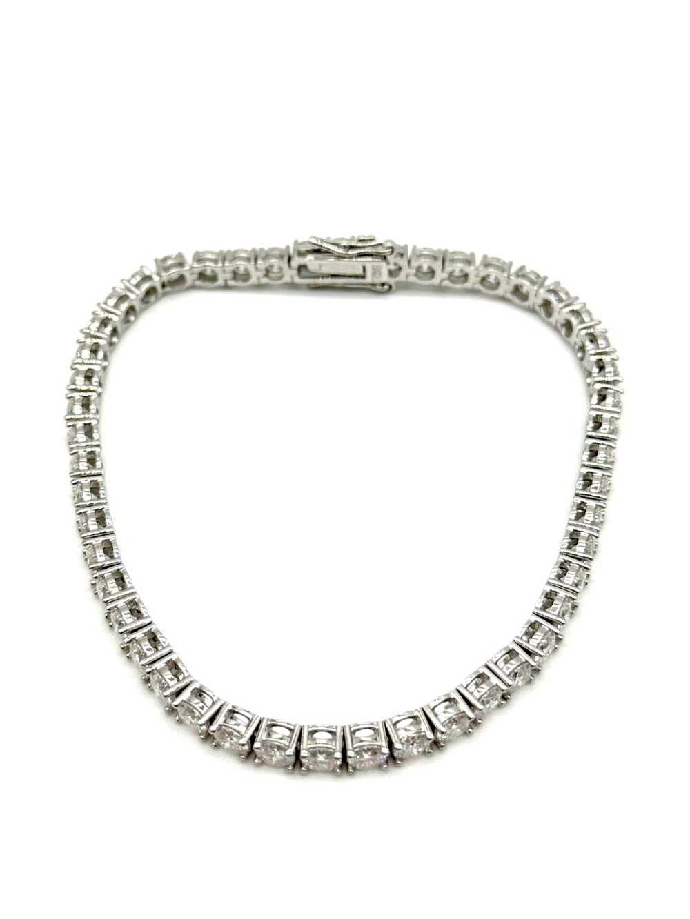 925 Silver, 13.5CTW Moissanite Tennis Bracelet - 7.5" - Picture 5 of 7